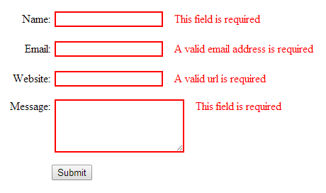 example validation form jquery Using Fields jQuery How Form Formden.com Validate   to